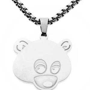 Kanye West yeezus Bear Hip Hop Rapper Pendant Chain Necklace